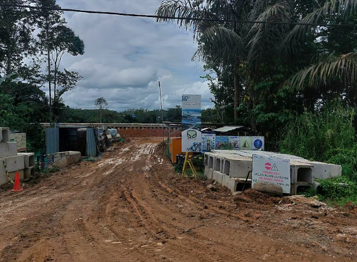 Proyek Sepaku Intake yang akan menyuplai air dari Sungai Sepaku ke IKN (FOTO: Dina Angelina)